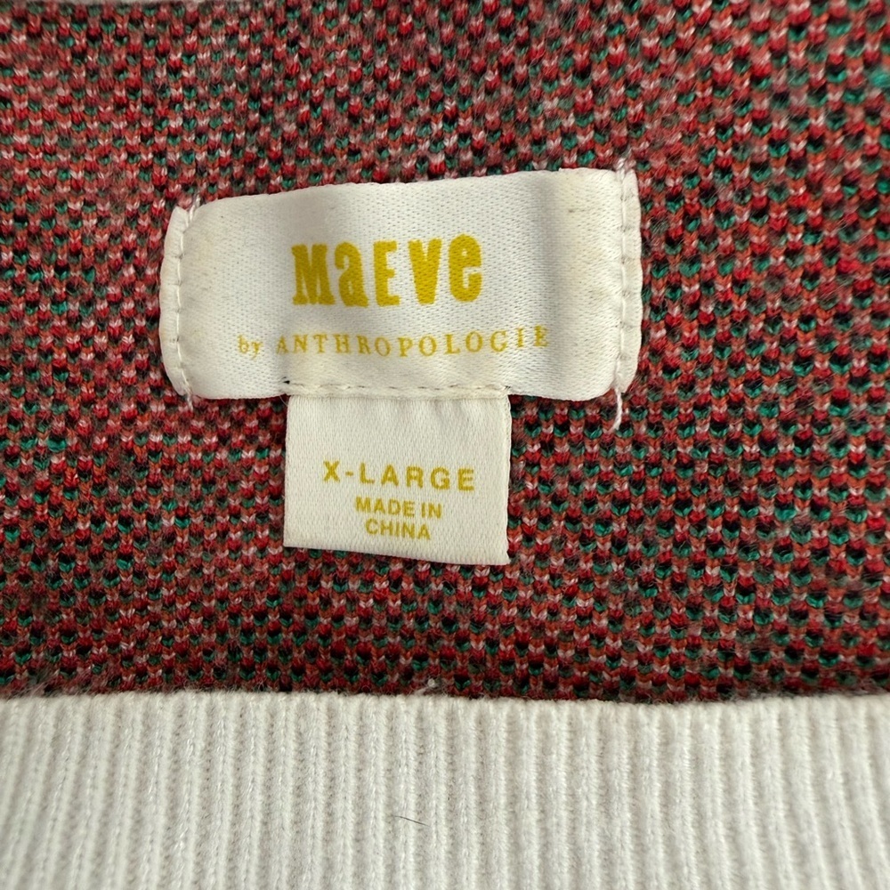 Anthropologie White Sweater with Red Floral Design - Picture 6 of 6